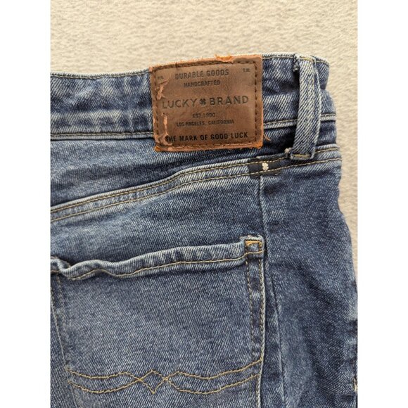 Lucky Brand Shorts Womens 12 Blue High Rise Shortie Cutoff Distressed Denim - Picture 10 of 16
